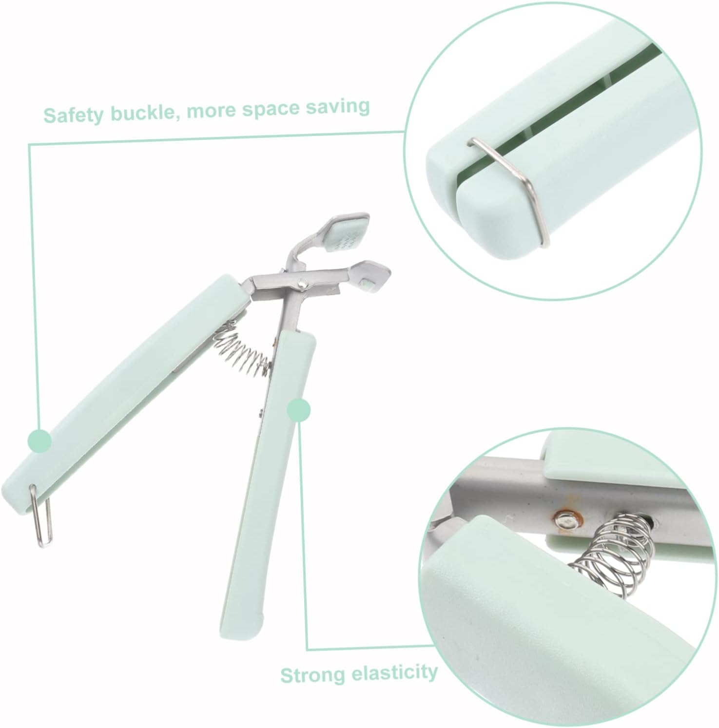 Heatproof Stainless Steel Bowl Clip Set Anti-scald Kitchen Tongs Non-slip Grippers for Safe Lifting of Hot Dishes Light Green Kitchenware Set