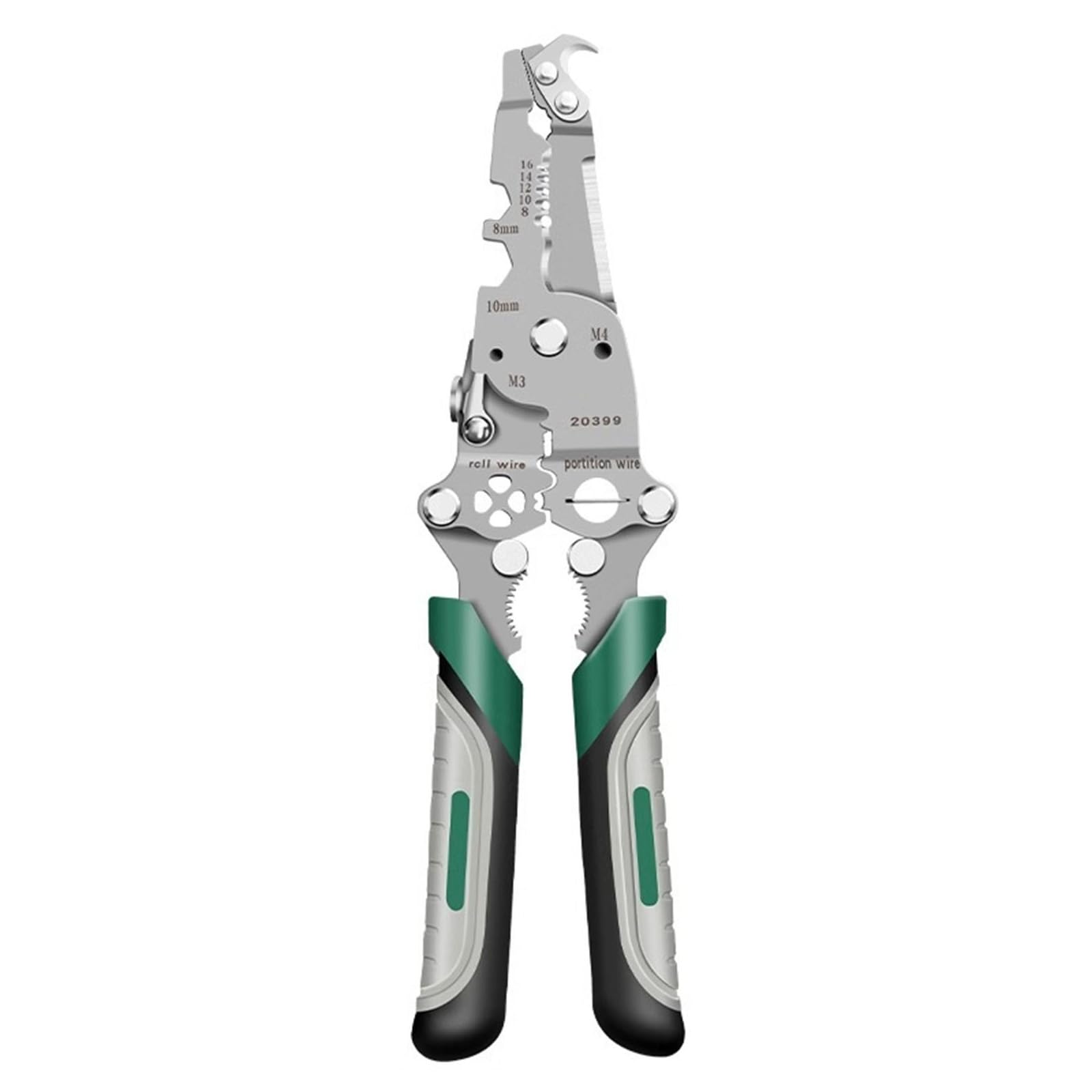 Msioytog 18 In 1 Bent Nose Wi 16/18 In 1 Foldable Wire Strippers Crimper Cable Cutter Plier Professional Electrical Wire Stripping Tool Strippers Ergonomic Handle