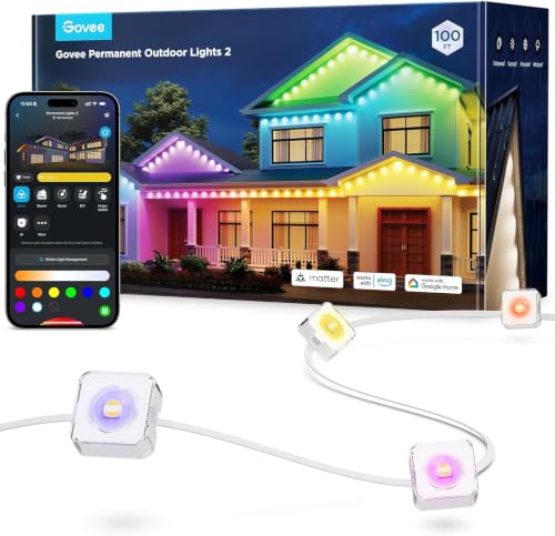 Govee Permanent Outdoor Lights 2, 30m RGBIC mit 72 LED Lichtern 40lm, IP67 – Ansicht 1