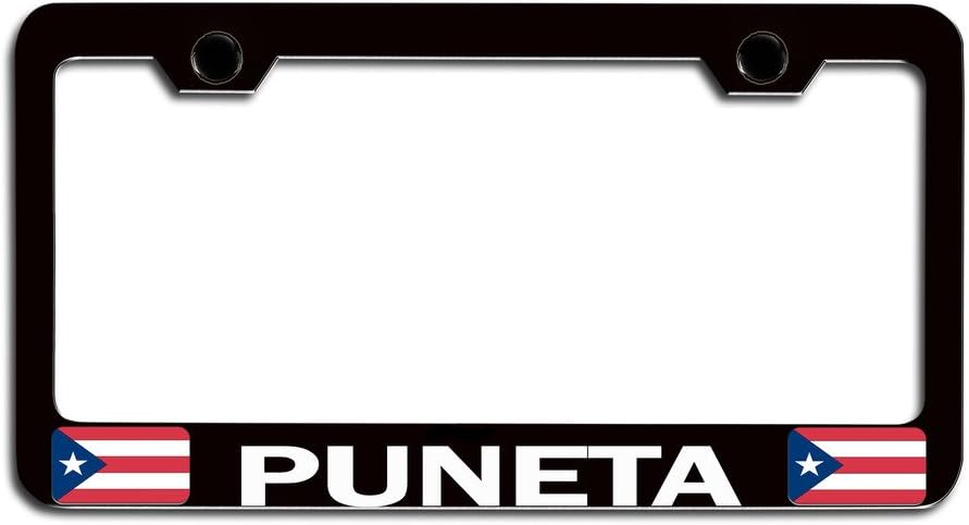 Makoroni - PUNETA Puerto Rico Rican Bl Steel License Plate Frame, License Tag Holder