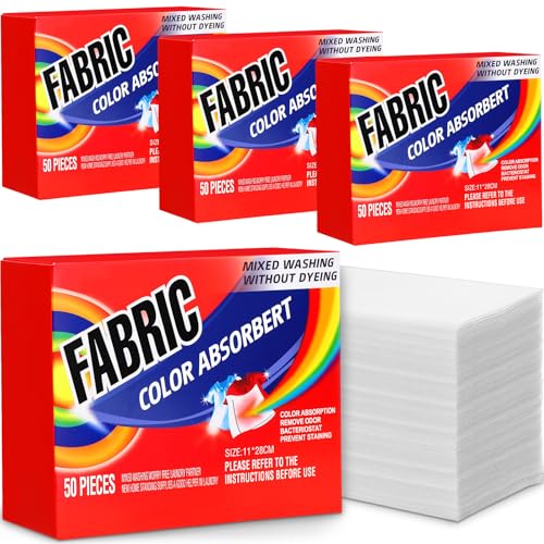 200 Pcs Color Absorber Laundry Sheets Color Dye Guard Sheets