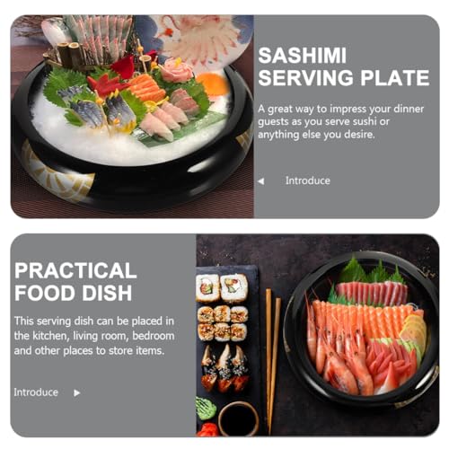 Bandeja redonda de plástico para sushi y sashimi miniatura 3