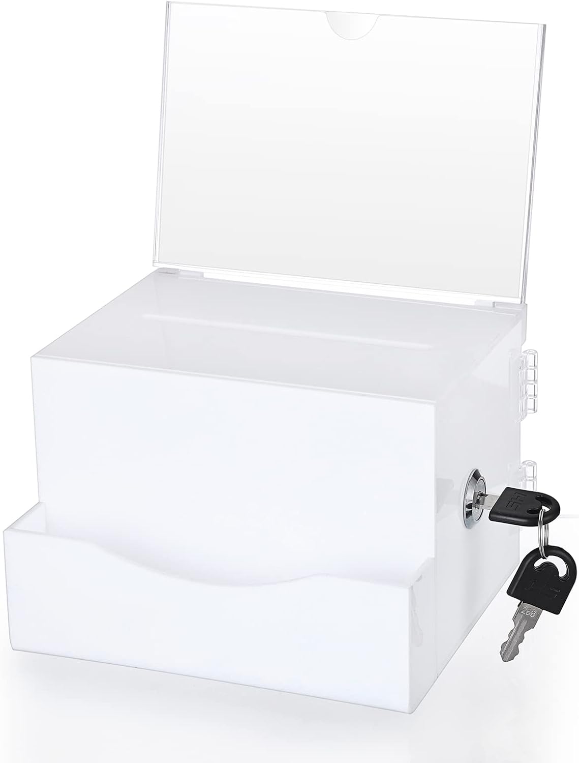 SUMTree Acrylic Suggestion Business Card Box, Ballot Box with Lock