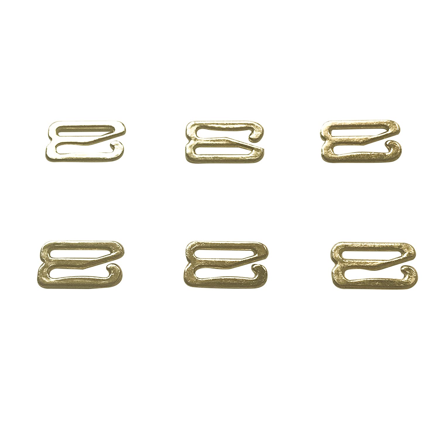 Gold 100pcs Metal Hardware Hoops Lingerie Adjustment Bikini S Replacement Hooks Clasp Figure 9 for Bra Strap Apparel Holder Findings,3/4 inch,Q2554