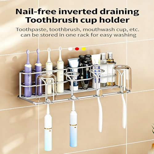 Accessoire de rangement pour brosse à dents et dentifrice inox - 7