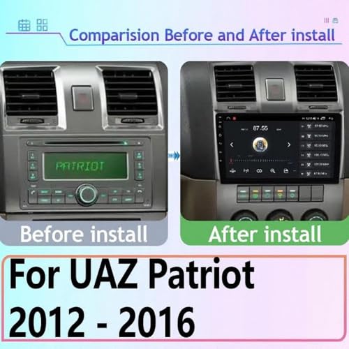 Radio Coche 2 DIN UAZ Patriot 2012-2016 Android Auto Mirror Link Airplay Pantalla Bluetooth 5