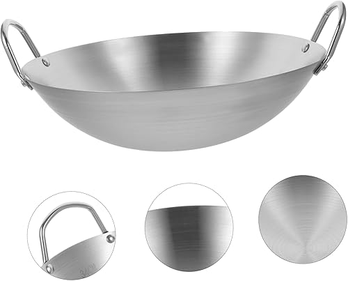 Miniatura 4 de Zerodeko Sartén multiusos Wok gruesa de acero inoxidable fácil de limpiar inducción de gas eléctrico cocina cocina