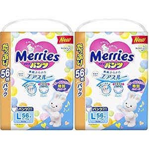 【パンツ Lサイズ】メリーズさらさらエアスルー [ケース品] 【Amazon.co.jp限定】Lサイズ (112個)