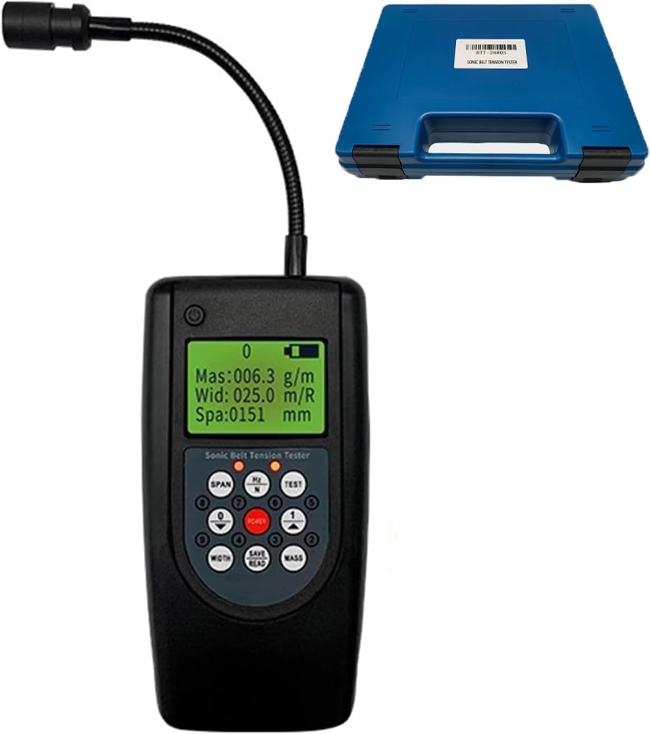 Tensiomètre Sonique Pour Courroies, Jauge De Tension Intégrée, Écran Lcd Rétroéclairé, Plage De Fréquences 10 Hz-680 Hz, Mémorisation De 20 Paramètres De Courroie
