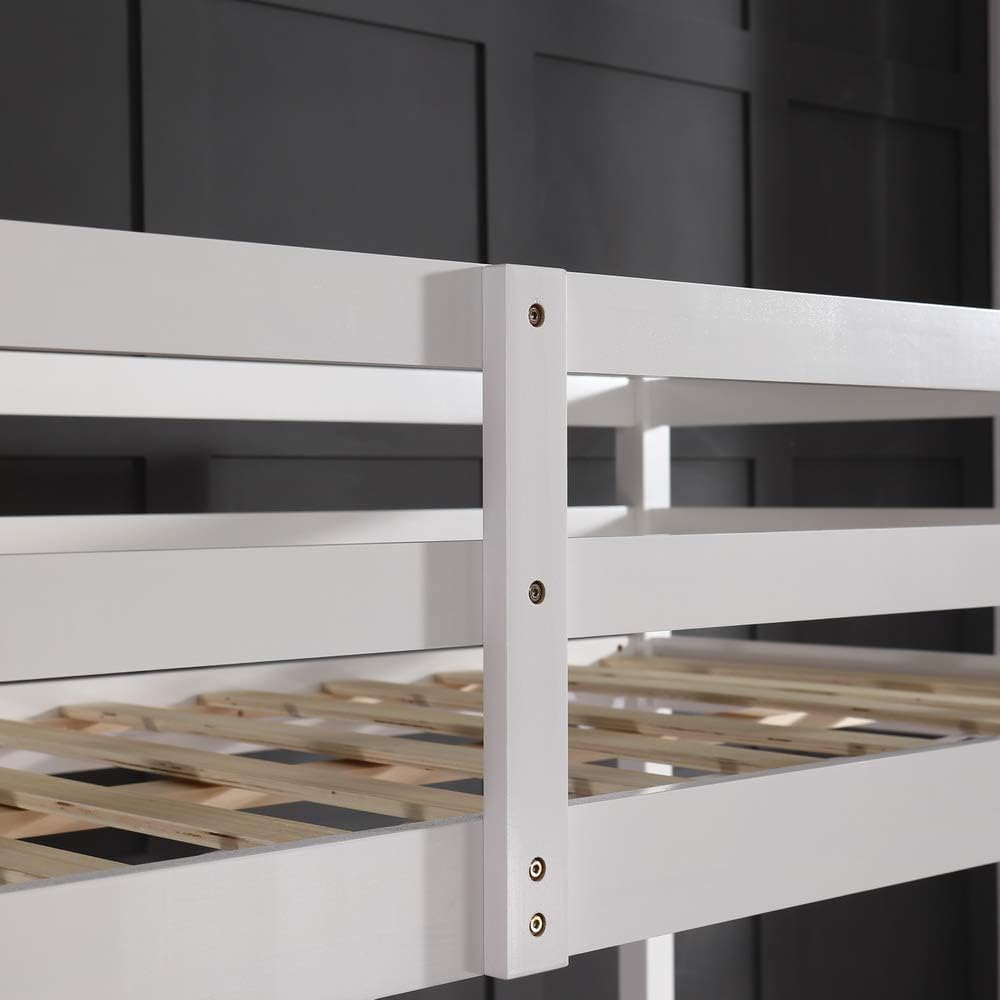 Close-up of bed frame joint with screws