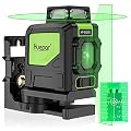 Huepar 901CG Self-Leveling Laser Level, 360 Green Beam Cross Line Laser Tool, Alignment 360-Degree Horizontal Line with Pluse Mode, Magnetic Pivoting Base Included