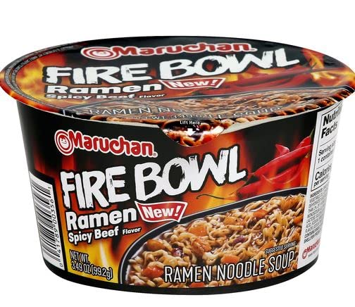 Cuencos de fuego con sabor a carne picante de Maruchan, 3.49 onzas (paquete de 6) cuencos