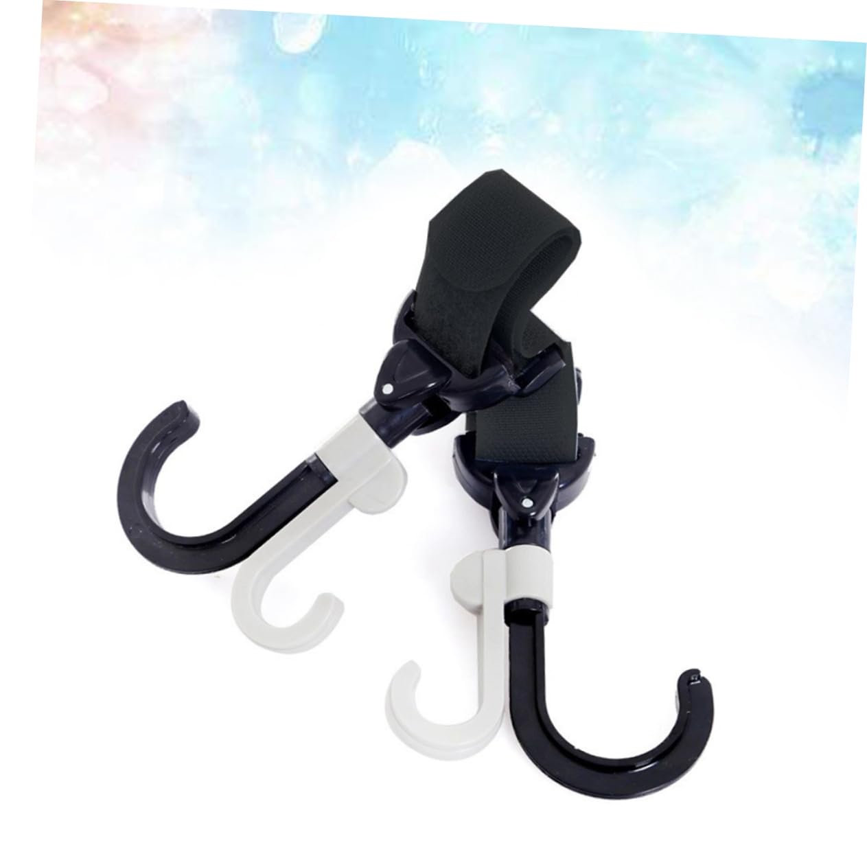 ORFOFE 2pcs Stroller Hooks Hook and Clips for Easy Carrying of Diaper Bags Groceries and Clothes Black to Load Capacity