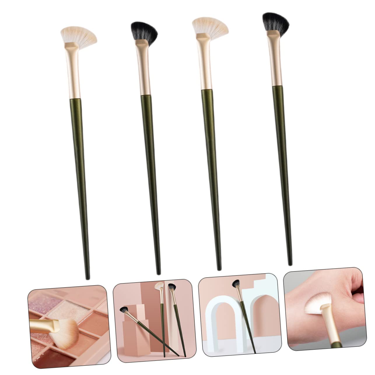 FRCOLOR 5 Set Di Pennelli Per Il Trucco Pennello Per Il Contorno Del Naso Angolato Pennello Per Ombretto Angolato Per Fondotinta 4 Pezzi*5