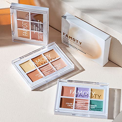 6 Color Correcting Concealer Palette With Concealer Brush, Tattoo Concealer, Cream Contouring Makeup Kit, Corrects Dark Circles Red Marks Scars,Longwear&Easy To Apply, Highlight And Contour, Light Mediumor Creamy Concealer For Mature Skin A1 Adjust Skin #TOP7