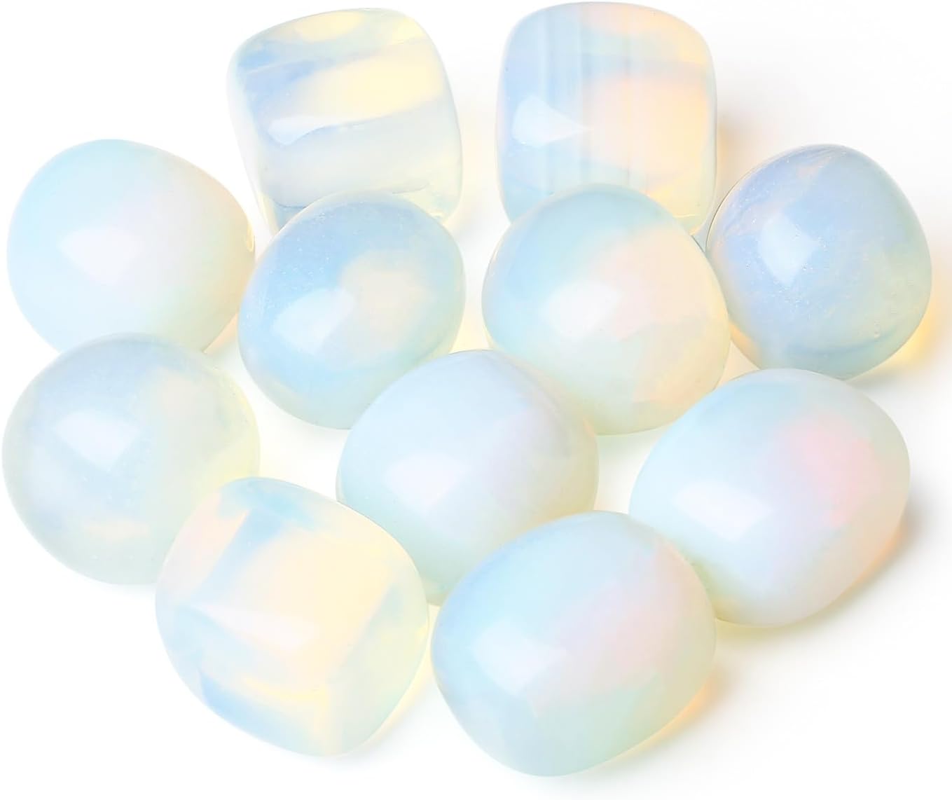 Opalite Crystals Bulk Opal Stone Natural Irregular Polished Stones 200g | DUQGUHO Tumbled Crystals Gemstone Rocks for Beginners Gift