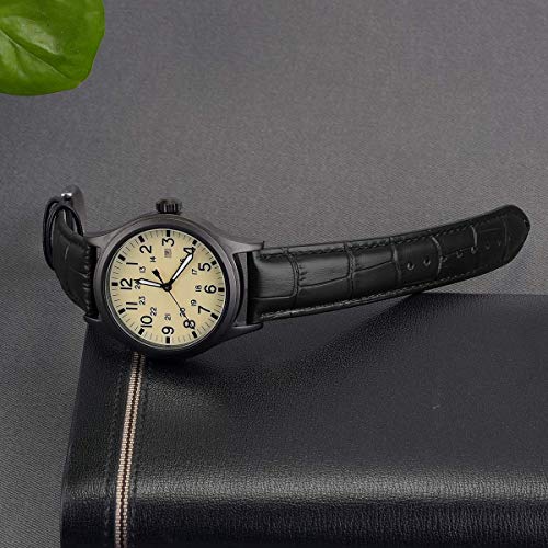 Eache 12Mm Leather Watch Bands, Croco Design Watch Replacement Bands For Women Black With Silver Buckle #TOP5