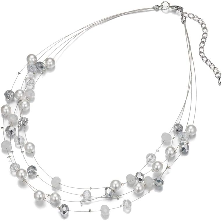 Layered Choker Freshwater Pearl Necklace - Fashion Jewelry Necklace Gifts For Women - Image 5