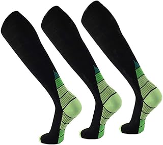 ProLeo Pack of 3 sports compression stockings, compression socks, support stockings, thrombosis stockings, compression socks for sports, all-day comfort, green.