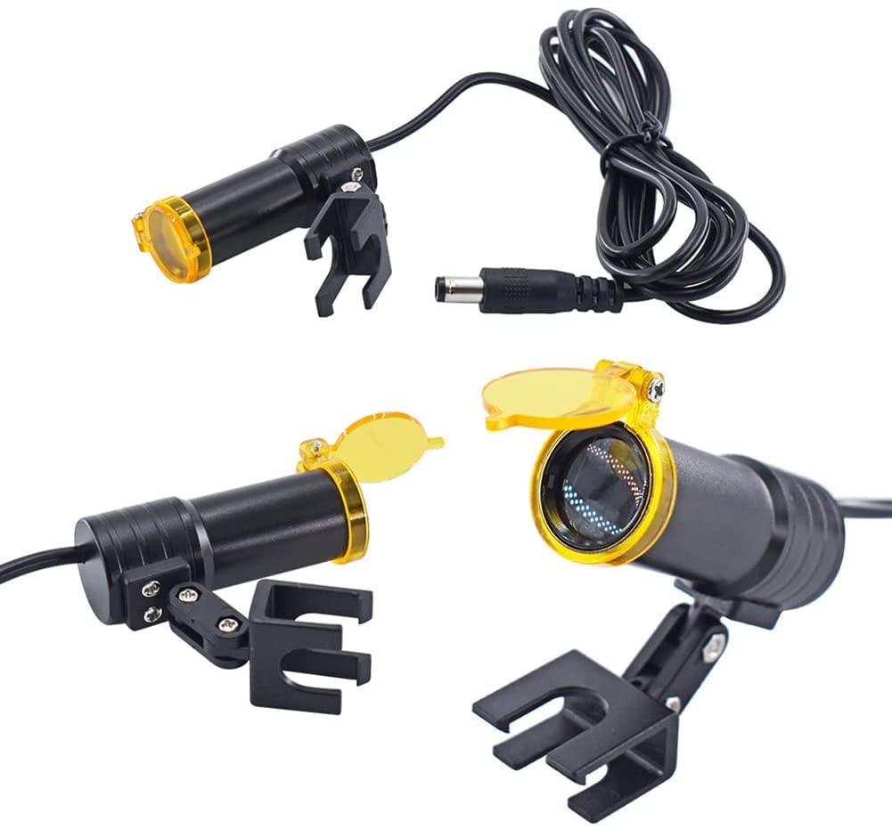 Luce per occhialini dentali, lampada frontale per odontoiatria, lampada frontale dentale a LED portatile con clip, lampada frontale ad alta luminosità per tutti gli occhialini binoculari med