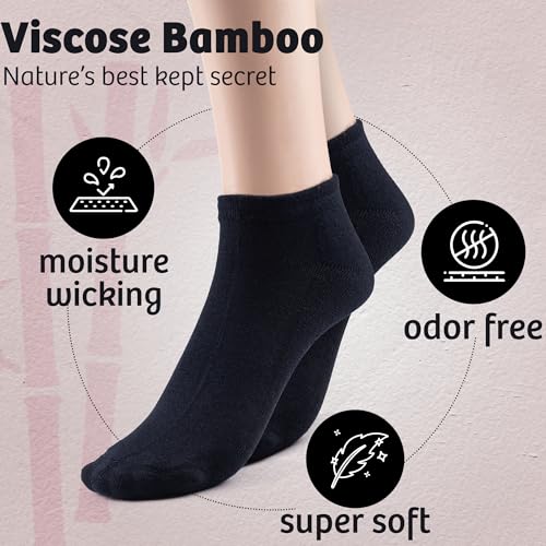 Boys and Girls Athletic Ankle Socks No Show Viscose Bamboo Cushioned Socks for Kids, 3 or 6 Pairs4