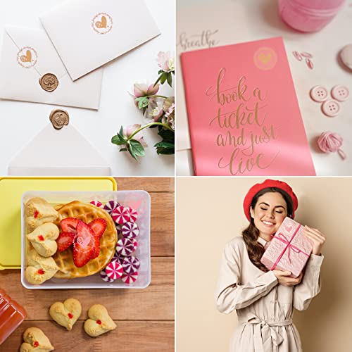 Zelaro 500 Pieces Heart Wedding Stickers, Clear Bronzing Heart Stickers 1.26 Inch Round Envelope Seals Stickers For Wedding Invitations, Party Favors, Greeting Cards (Silver) #TOP6