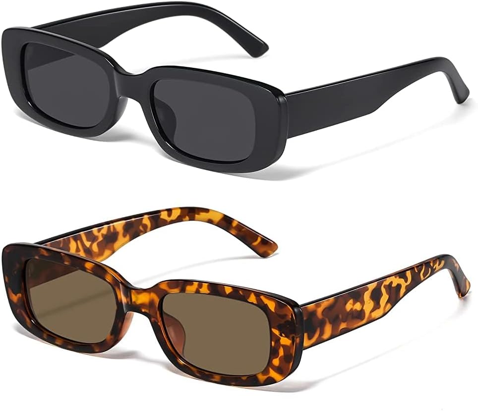 JASPIN Rectangle Sunglasses for Women Men Trendy Y2k Retro 90s Sun Glasses UV Protection Cool Square Frame