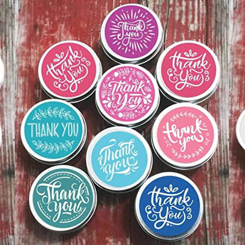 Thank You Sticker Labels 2000 Pcs(4 Rolls, 500 Pcs/Roll, 8 Designs) For Packaging Small Business, Envelope Seal (1 Inch) #TOP6