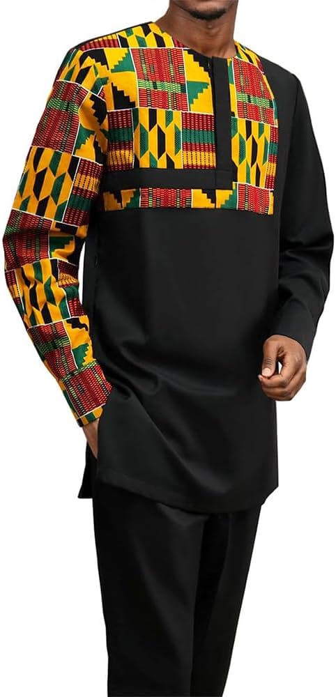 African Suits for Men Patchwork 2 Piece Set Fashion Outfit Nigerian Dashiki Attire Wedding Clothing Tracksuits