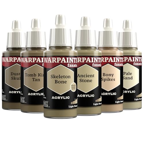 The Army Painter, Warpaints Fanatic Flexible Triad: Light Neutrals, 6 x 18 ml acrylic paints - Miniature quality hobby paint for Dungeons and Dragons (DnD) & Warhammer Miniatures