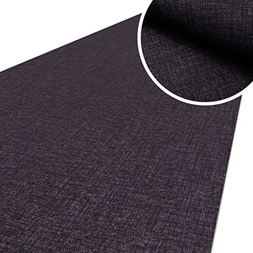 ANRO Küchenläufer Küchenteppich rutschfest Teppich Läufer Teppich Küche Läufer Flur Küchenmatte Flurläufer Textiloptik Uni Anthrazit Abwaschbar 400 x 67cm