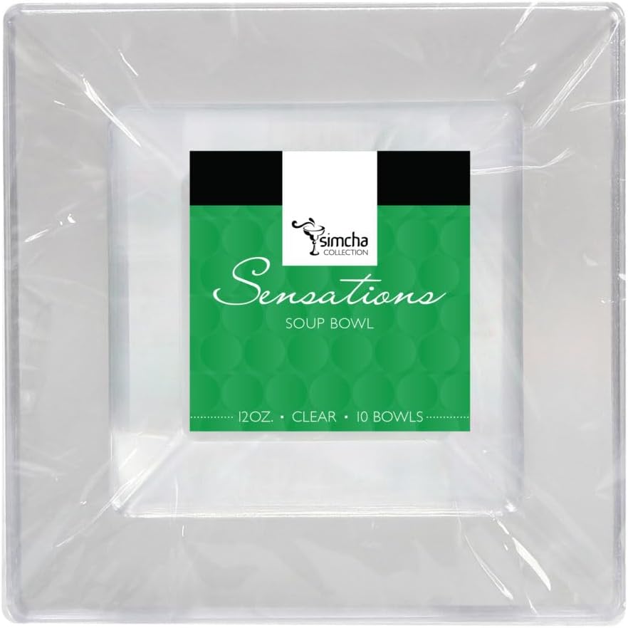 12 oz Clear Square Bowls - Disposable Catering and Party Bowls - Case of 120