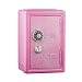 Kids Safe Bank, Made of Metal, with Key and Combination Lock, Pink,