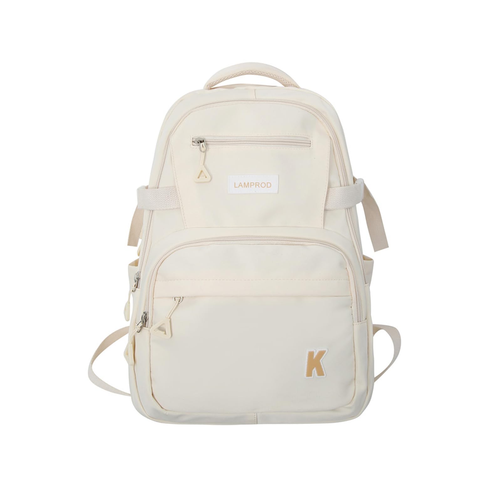 Lamprod Cute Backpack Aesthetic Backpack for Girls School Casual Daypack Middle Student Travel College Backpack for Kids Large Capacity Travel(White)