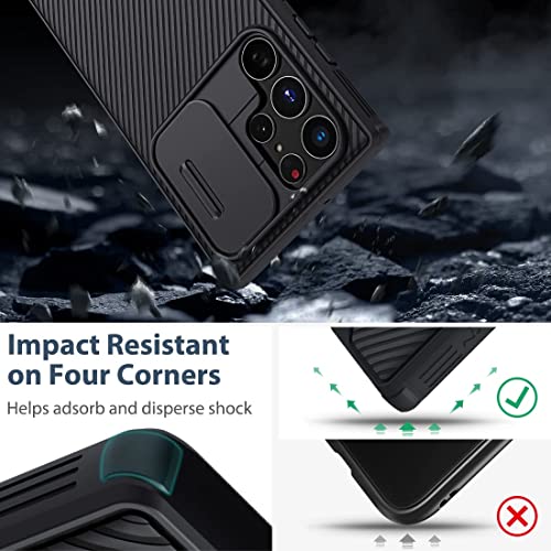 Image of Nilkin Classic Series Compatible for Samsung S22 Ultra Case with Camera Cover, [Camera Lens Protector] [Scratch-Resistant] [360 Full Protection] Shockproof Slim Phone Case (Black, S22Ultra)