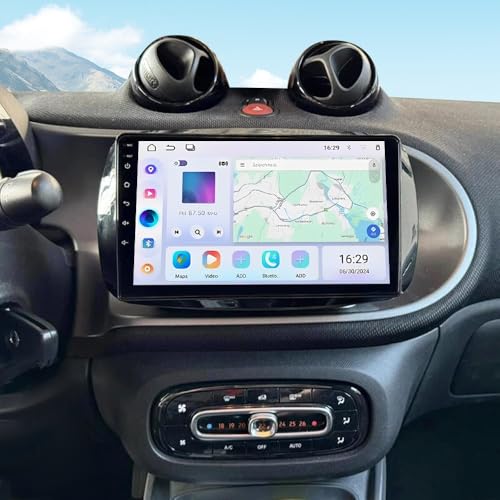 Navigazione GPS & WIFI & sistema Android: per Mercedes Smart Forfour Fortwo 453 2014 – 2022, sistema di auto Android con cavo, può integrare strettamente il telefono Android dell'utente e il lettore Android e realizzare la navigazione, le chiamate, l'invio e la ricezione di informazioni, l'ascolto di musica e altre operazioni tramite una connessione cavo dati.