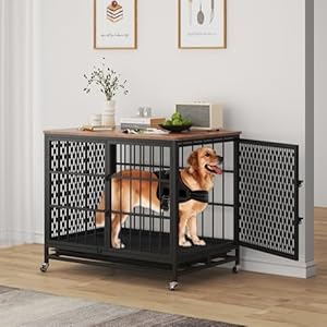 Indestructible Dog Crate, BOINN 42 inch Heavy Duty Extra Large Dog Crate Furniture for Large Medium Dog with Removable Trays, 3 Door, 4 Lockable Wheels & 5 Locks, XL Dog Kennel Furniture Indoor Indestructible Dog Crate BOINN 42 inch Heavy Duty Extra Large Dog Crate Furniture for Large Medium Dog with Removable Trays 3 Door 4 Lockable Wheels 5 Locks XL Dog Kennel Furniture Indoor