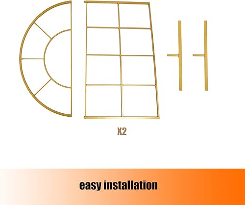 Miniatura 3 de Arcos de boda de metal dorado de 3.9 x 6.5 pies de ancho x 6.5 pies de alto para ceremonia, soporte de arco de hierro para arco de globos para