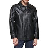 Men's Faux Leather Oversized Shirt Jacket