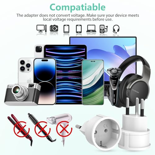 Deutschland auf Schweiz 3 Stück Adapter Deutschland Schweiz, EU auf Schweizer Stecker, Schweiz Reiseadapter, Typ C/E/F Steckdose zu Typ J Stecker für Malediven, Ruanda, Liechtenstein