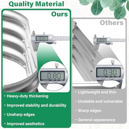 TATAANTY Galvanized Raised Garden Bed for Outdoor: 4X2X1ft Durable Metal Vegetable Plant Container Kit - Oval Planter Box for Gardening Flower Trough (2 Pack) - Image 5