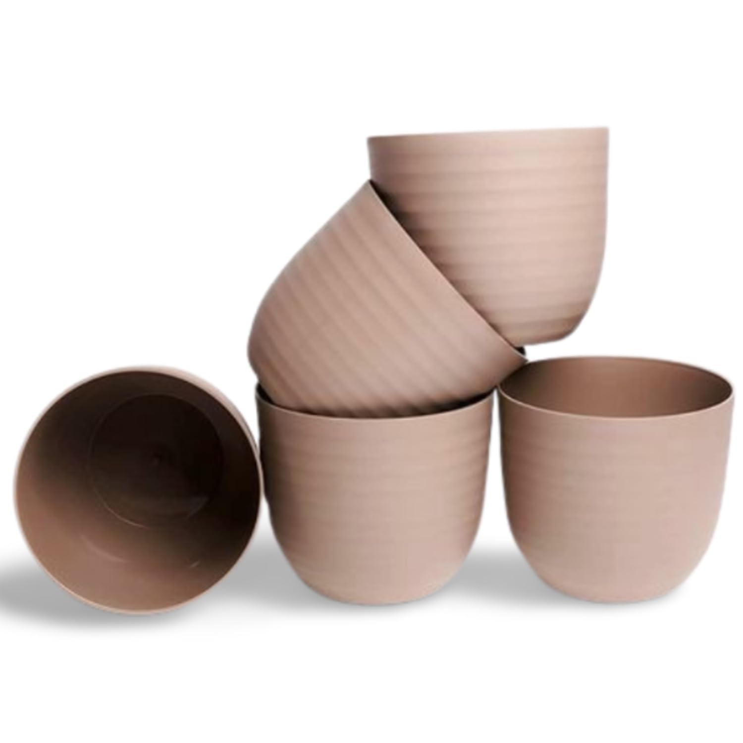 Garden Art Decorative Plastic Pot-14cm Size Set of 5 Indoor Outdoor Home Balcony Garden & Office Decor Balcony Planters (14cm, Mocca) (B0B1J2352M) Amazon Price History, Amazon Price Tracker