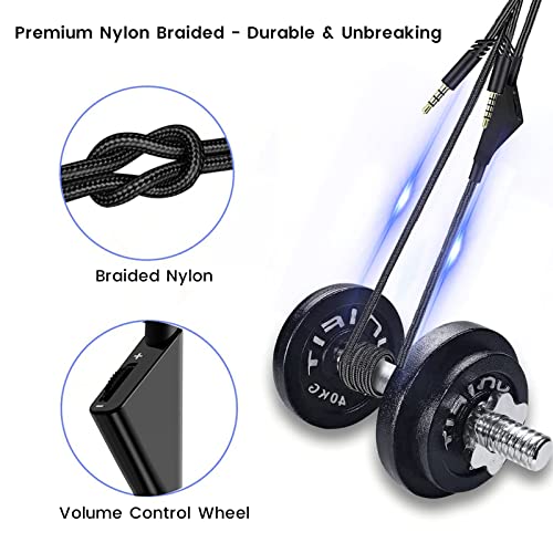 Weishan A40 Cord Replacement For Astro A10 A40 Tr Gaming Headsets, 3.5Mm(1/8") Braided Detachable Audio Cable With Inline Volume Control, 6Ft Long #TOP3