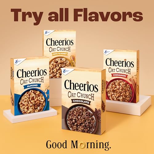 Cheerios Oat Crunch Cinnamon Breakfast Cereal, Made with Whole Grain, Family Size, 24 oz - Thumbnail 7