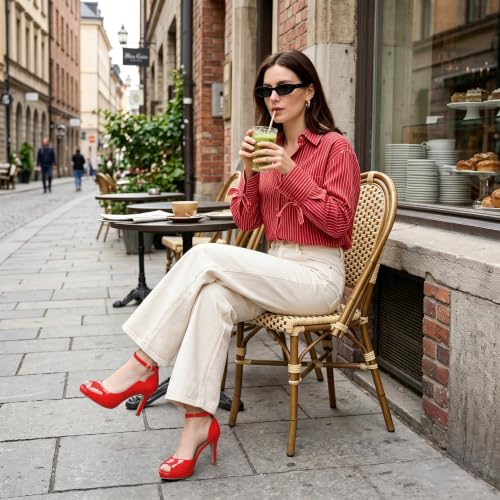 Image of AUMOTED High Heels Pumps Platforms Shoes for Party Daily 3.4 inch Dressy Pumps
