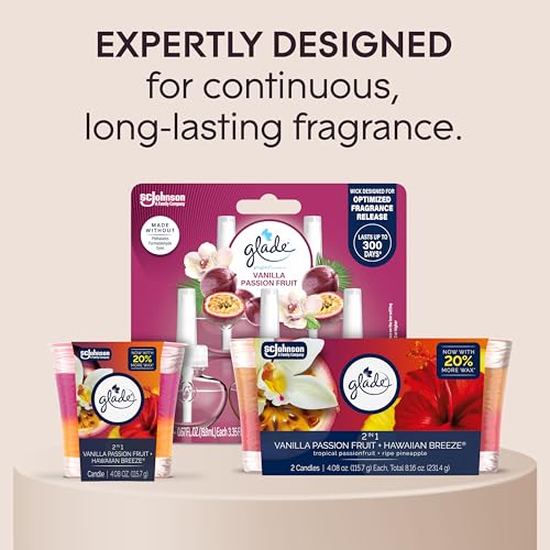 Glade 2in1 Scented Candle, Hawaiian Breeze & Vanilla Passion Fruit, 2 Count - image 7