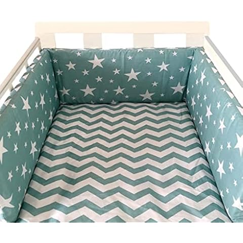 NOPEILVI- Crib Rail Cover One-Piece Bumper Crib Around Cushion Cot Protector Pillows Baby Bed Bumper Toddler Bedroom Babe Crib Bedding Set Crib,One-Piece Bumper, Baby Bed Bumper Toddler Crib Bedding Cover