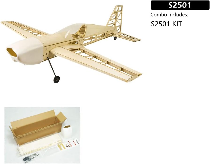 Assembled frame of the Dancing Wings Hobby EXTRA330 S2501 Balsa Electric Airplane Kit, showing the main structure and the kit designation.
