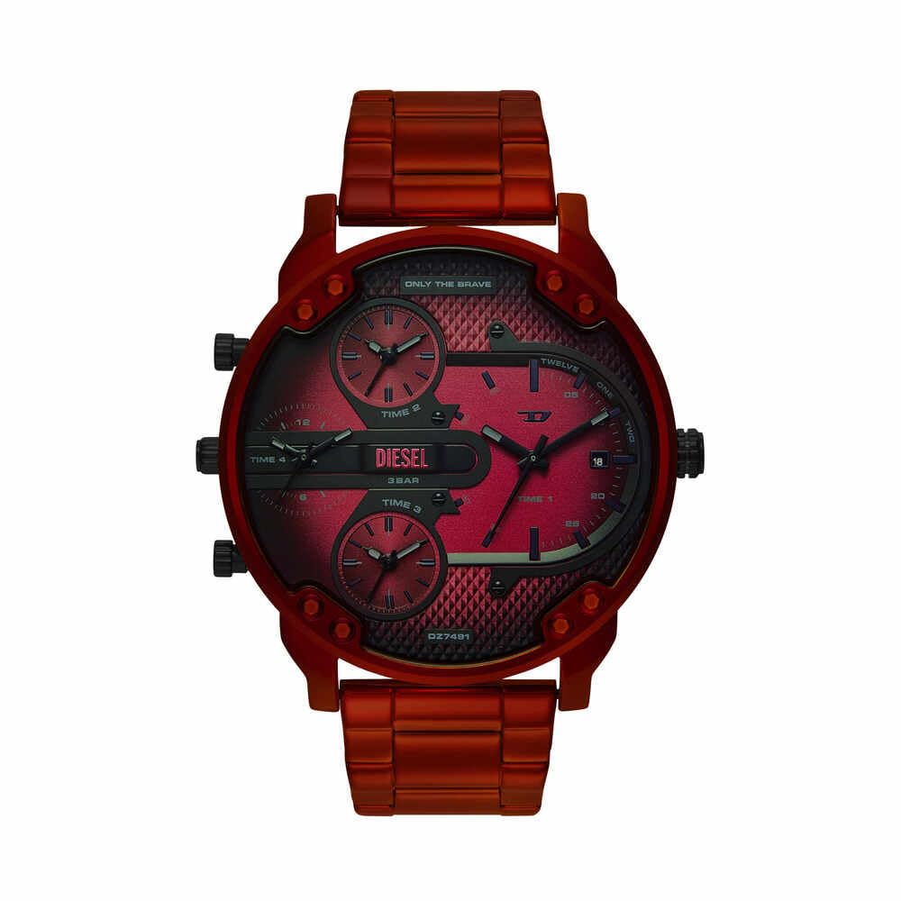Diesel Mr. Daddy Watch for Men, Quartz Three Hand Multifunctional Movement with Stainless Steel Strap