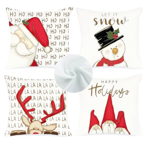 ASTRIgneous Kissenbezug Weihnachten 4er Set Weihnachtsdeko...